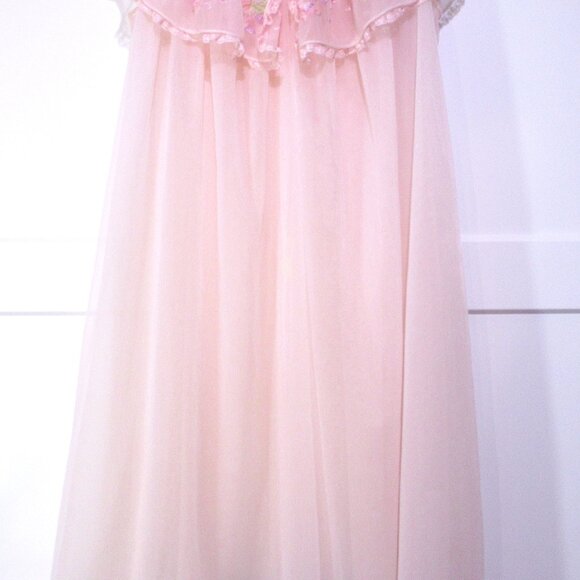 Vintage Lacy Laros Double Nylon Nightie M/L - Picture 3 of 9